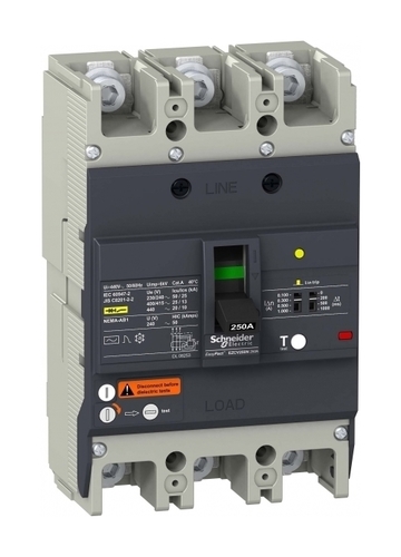 Силовой автомат Schneider Electric Easypact EZC 250, TM-D c диф защитой, 25кА, 3P, 225А