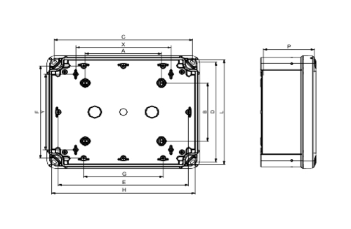 Корпус Schneider Electric THALASSA, 74x74x54мм, IP66, пластик