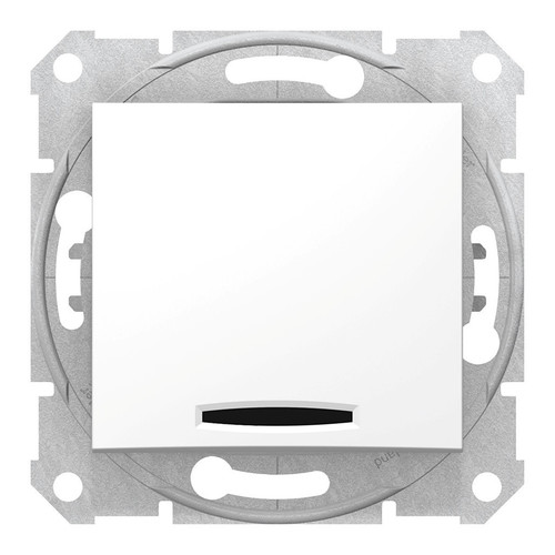 Переключатель 1-клавишный перекрестный Schneider Electric SEDNA, с подсветкой, скрытый монтаж, белый