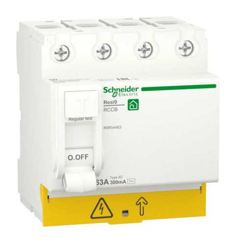 УЗО Schneider Electric Resi9 4P 63А, 300 мА ( AC ), R9R54463