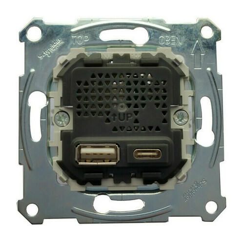 Механизм розетки 2xUSB Schneider Electric, скрытый монтаж, MTN4366-0110