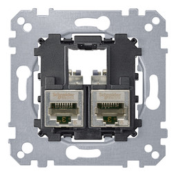 Механизм розетки 2xRJ45 Cat.5Е FTP коллекции Merten