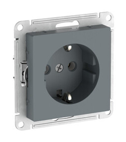 Розетка Systeme Electric ATLAS DESIGN, скрытый монтаж, с заземлением, быстрозажимные клеммы, грифель