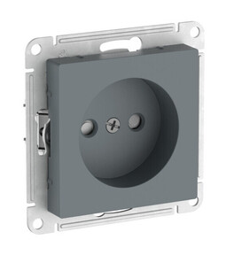 Розетка Systeme Electric ATLASDESIGN, скрытый монтаж, без заземления, со шторками, быстрозажимные клеммы, грифель