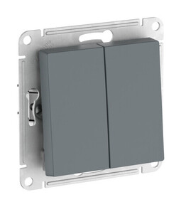 Выключатель 2-клавишный Systeme Electric ATLAS DESIGN, скрытый монтаж, быстрозажимные клеммы, грифель