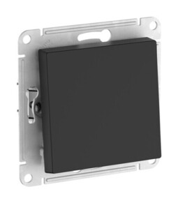 Переключатель 1-клавишный Systeme Electric ATLAS DESIGN, скрытый монтаж, быстрозажимные клеммы, карбон