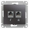 Розетка 2xRJ11+RJ45 Cat.5 Schneider Electric GLOSSA, графит